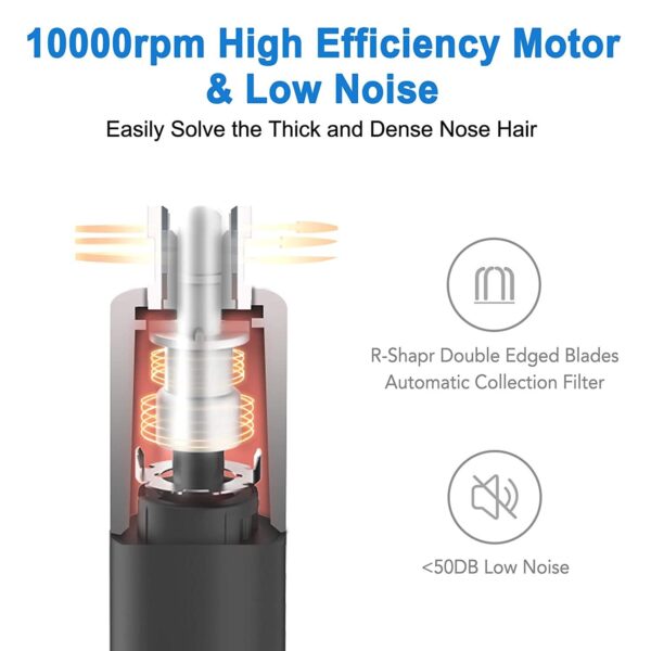 Ear and Nose Hair Tmmer for Men and Women-, Professional & Painless Nose Hair Clipper / Remover with Stainless Steel Blad & IPX7 Waterproof System Amazon Banned - Image 3