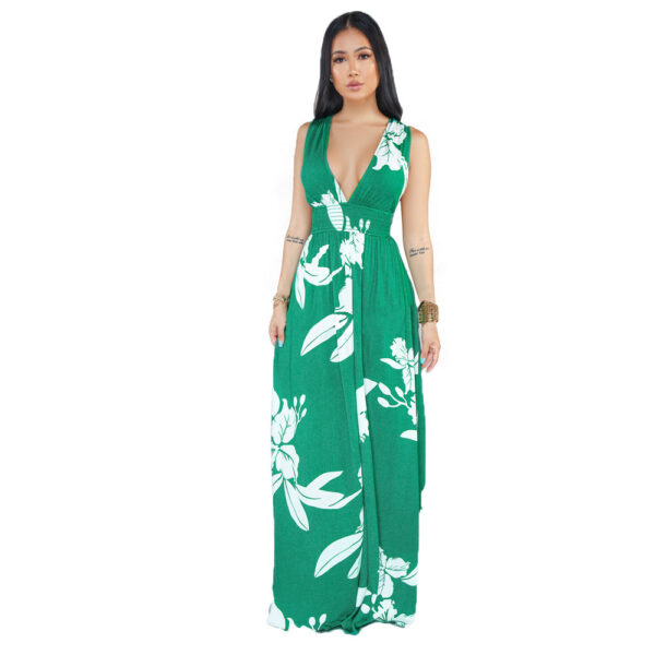 Women's Sleeveless Backless V-neck Dress - Image 6