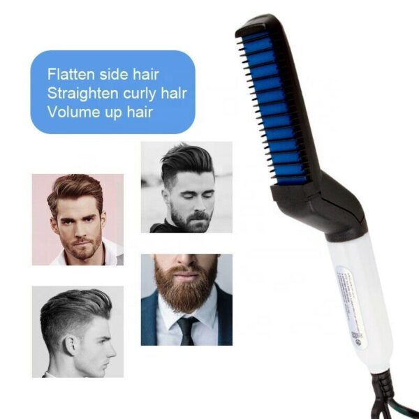 Hair Straightener Men Multifunctional Comb Curling Electric Brush Professional Hair Comb Brush Beard Straightener Hair Curler Fast Heating Styling Tools - Image 2