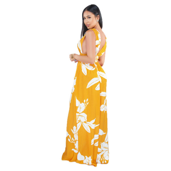 Women's Sleeveless Backless V-neck Dress - Image 2