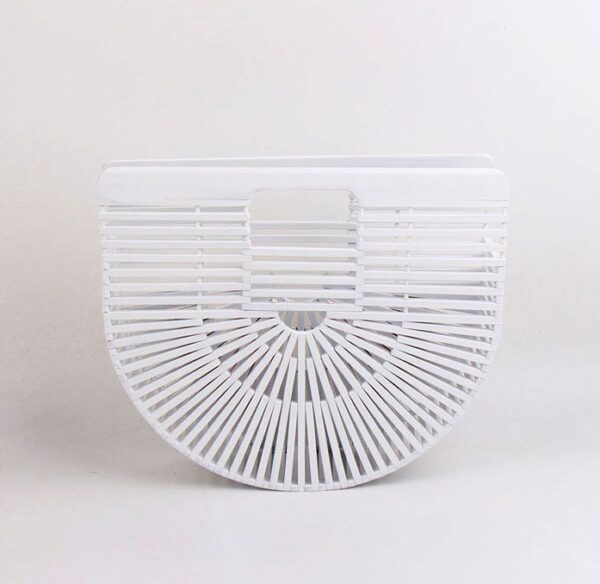 Handmade bamboo bag, clutch bag, portable bamboo basket, semi-circular bamboo bag - Image 8