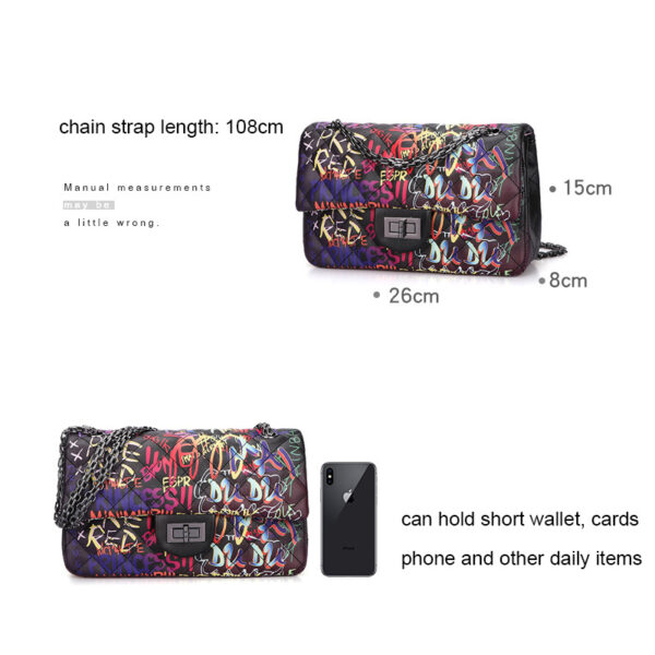 Graffiti alphabet rhombus chain bag - Image 7