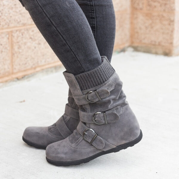 Casual Winter Boots Strap Buckle Shoes - Image 8