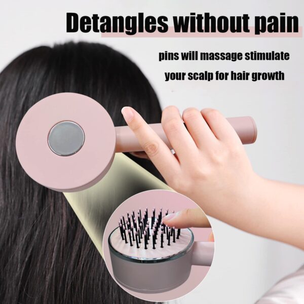 One-key Self-cleaning Hair Brush For Women Curly Hair Brush  Anti-Static Airbag Massage Comb  Airbag Massage Scalp Comb Professional Detangling One-key Self-cleaning - Image 4