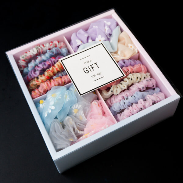 Girls' Popular Large Intestine Hair Rope Hair Tie Gift Box - Image 6