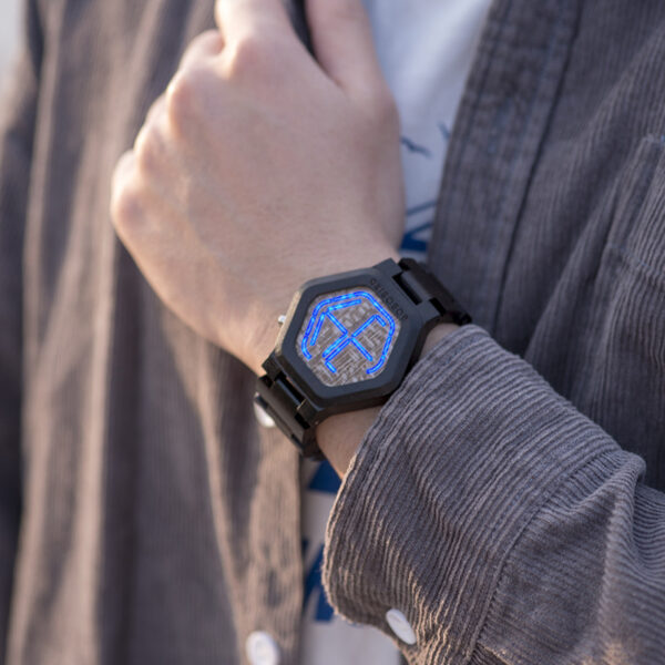 LED Display Wooden Watch|  Men Wooden Night Vision Wristwatches - Image 5