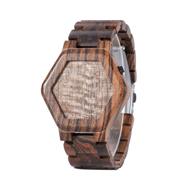 LED Display Wooden Watch|  Men Wooden Night Vision Wristwatches - Image 3