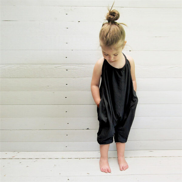 New Fashion Kids Baby Girls Strap Cotton Romper Toddler Sling Jumpsuit Harem Trousers Lace Up Sport Casual Loose Summer Clothes - Image 3