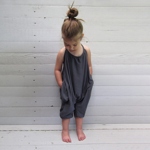 New Fashion Kids Baby Girls Strap Cotton Romper Toddler Sling Jumpsuit Harem Trousers Lace Up Sport Casual Loose Summer Clothes - Image 4