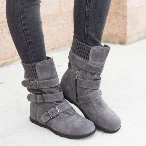 Casual Winter Boots Strap Buckle Shoes - Image 3