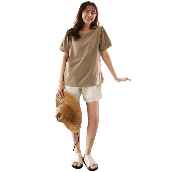 Plus Size Nursing Top Summer Casual Short Sleeve Pregnant Women - Image 2