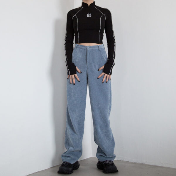 Embroidered Modified Tang Collar Long Sleeve Track Top - Image 4
