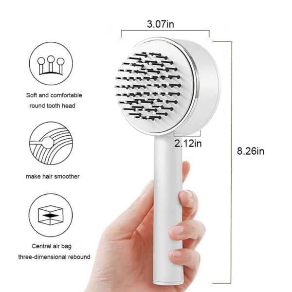 One-key Self-cleaning Hair Brush For Women Curly Hair Brush  Anti-Static Airbag Massage Comb  Airbag Massage Scalp Comb Professional Detangling One-key Self-cleaning - Image 9