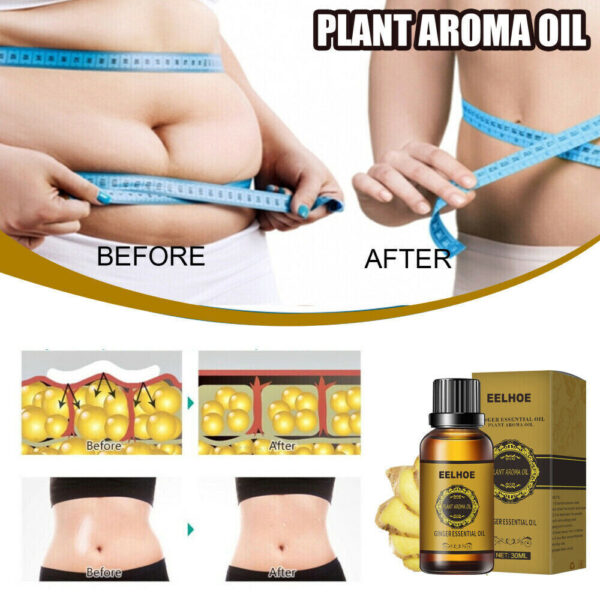 Belly Drainage Ginger Oil Natural Therapy Lymphatic Essential Massage Liquid USA - Image 5