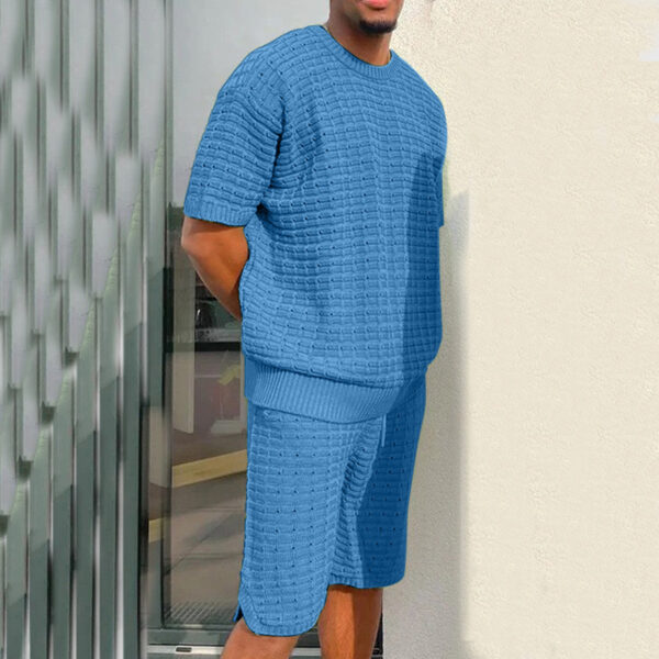Men's Summer Suit Fashion Loose Men 2 Pieces Outfit Summer Hippie Shirt And Short Set - Image 4