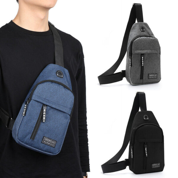 Mens Sling Bag Cross Body Handbag Chest Bag Shoulder Pack Sports Travel Backpack - Image 4