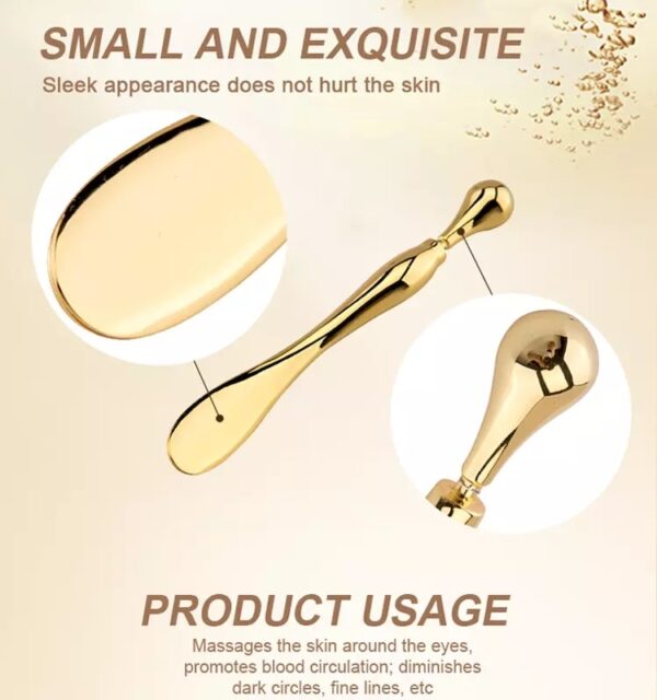 Eye Cream Stick Roller For Face Metal Spatula Puff Applicator Eye Cream Massager Facial Cream Massage Sticks Eye Massage Stick Metal Makeup Spatula Eye Wand 10cm - Image 7
