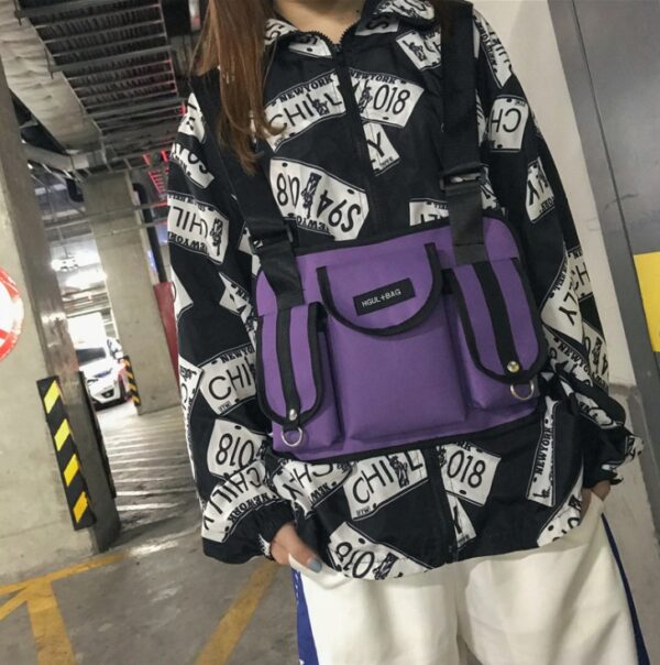 Casual sports backpack, wild color, color, men and women, student bag, trend - Image 3