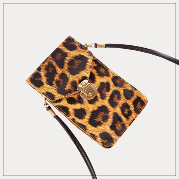 Retro leopard print phone bag - Image 2