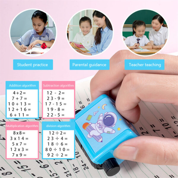 Math Roller Stamp Addition Subtraction Multiplication Division Practice Digital Type Mathematical Operation Stamp Pupils Teacher - Image 2