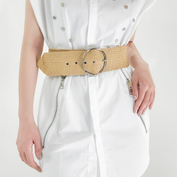 Summer Fashion Pp Grass Woven Belt Beach Holiday Wide Waist Cover - Image 2