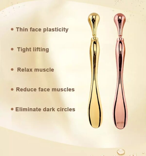 Eye Cream Stick Roller For Face Metal Spatula Puff Applicator Eye Cream Massager Facial Cream Massage Sticks Eye Massage Stick Metal Makeup Spatula Eye Wand 10cm - Image 6