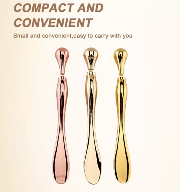 Eye Cream Stick Roller For Face Metal Spatula Puff Applicator Eye Cream Massager Facial Cream Massage Sticks Eye Massage Stick Metal Makeup Spatula Eye Wand 10cm - Image 10