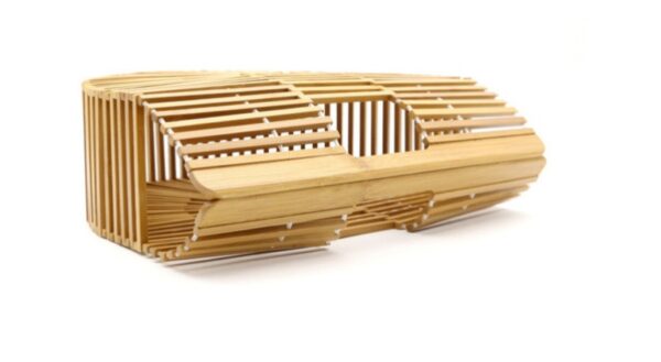Handmade bamboo bag, clutch bag, portable bamboo basket, semi-circular bamboo bag - Image 2