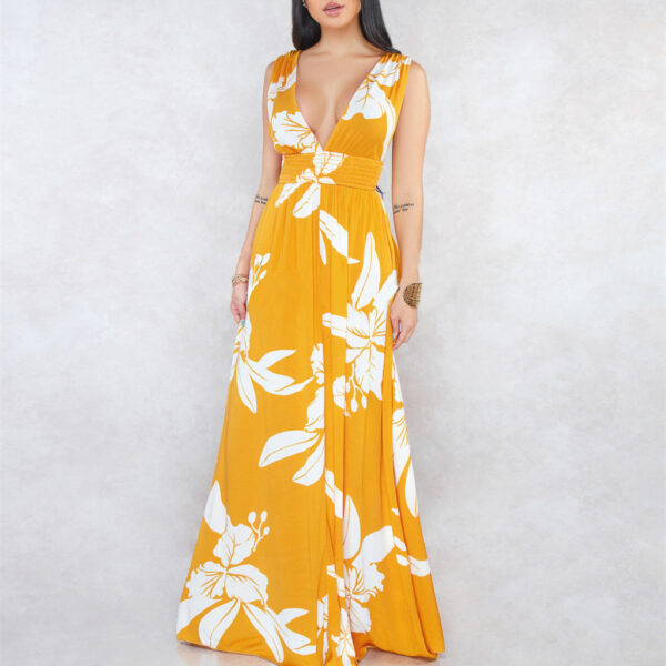Women's Sleeveless Backless V-neck Dress