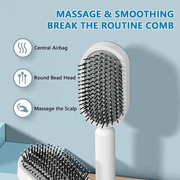 Women Fashion 3D Hair Growth Comb Hairbrush Self-Cleaning Hair Brush  Self Cleaning Hair Brush For Women Massage Scalp Promote Blood Circulation Anti Hair Loss - Image 6