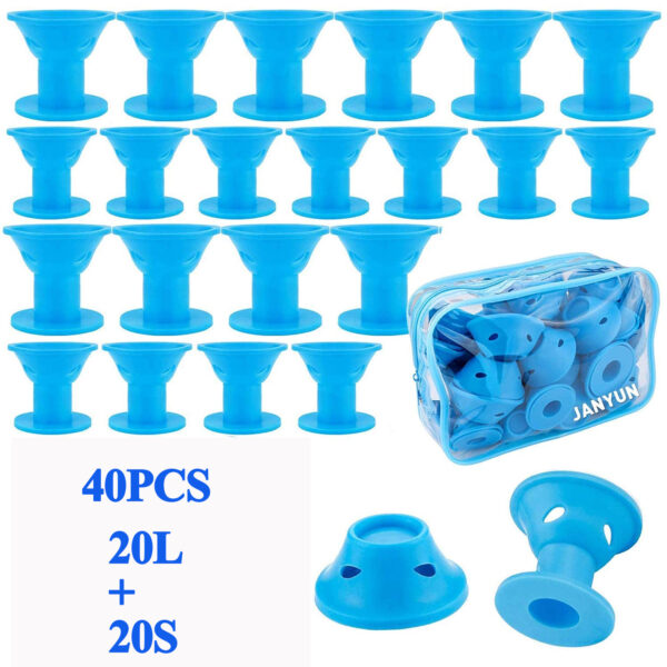 40pcs Magic Silicone Hair Rollers Heatless Curling Rod Headband DIY Hair Styles S L Random Color - Image 9