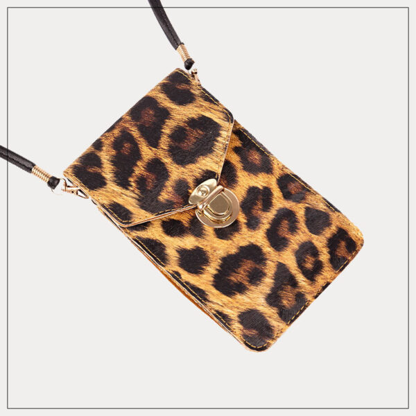 Retro leopard print phone bag - Image 3