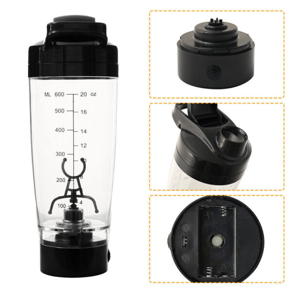 600ML Electric Protein  Mixer Shaker Bottle Vortex Cup Portable Blender Drink UK - Image 3