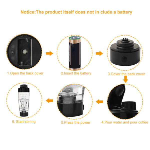 600ML Electric Protein  Mixer Shaker Bottle Vortex Cup Portable Blender Drink UK - Image 7