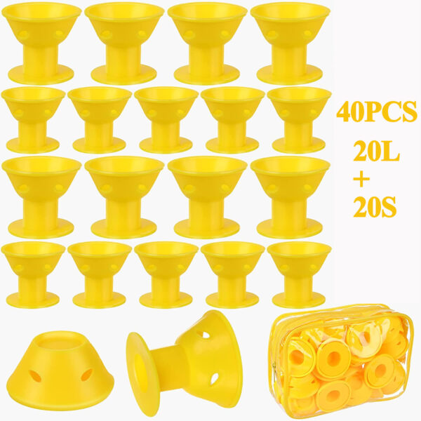 40pcs Magic Silicone Hair Rollers Heatless Curling Rod Headband DIY Hair Styles S L Random Color - Image 3