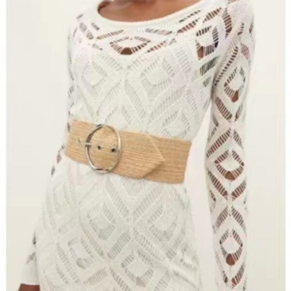 Summer Fashion Pp Grass Woven Belt Beach Holiday Wide Waist Cover