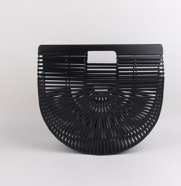 Handmade bamboo bag, clutch bag, portable bamboo basket, semi-circular bamboo bag - Image 5