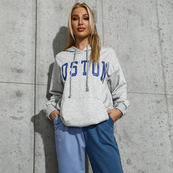 Casual Hooded Trendy Letter Sweater Women - Image 2