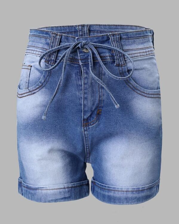 Women's Fashion Casual High Waist Skinny Denim Shorts - Image 6