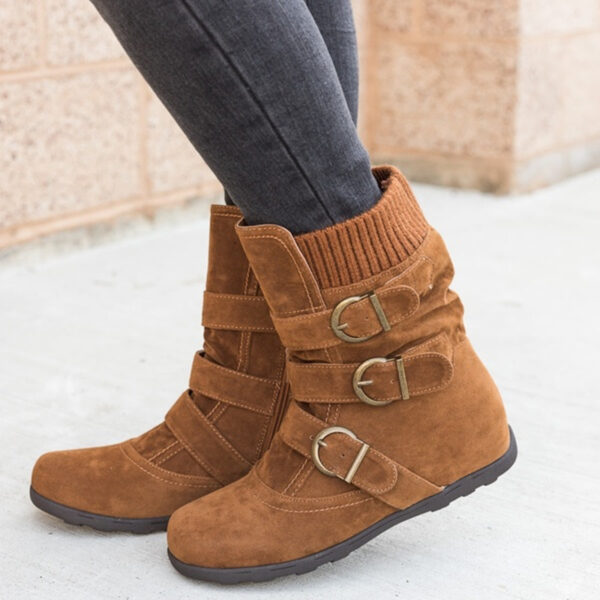 Casual Winter Boots Strap Buckle Shoes - Image 7