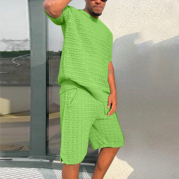 Men's Summer Suit Fashion Loose Men 2 Pieces Outfit Summer Hippie Shirt And Short Set - Image 5