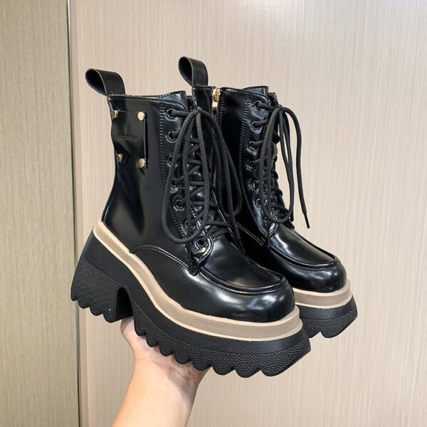 Women's Fashion Casual Soft Leather Platform Boots - Image 4