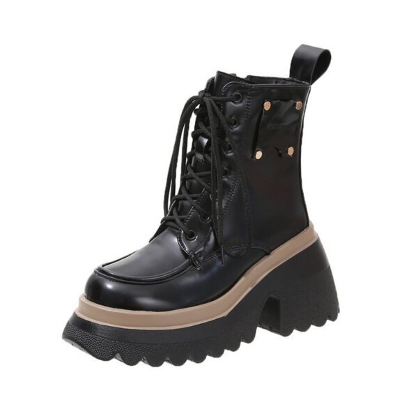Women's Fashion Casual Soft Leather Platform Boots - Image 3