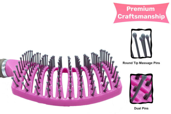 Hair Scalp Massage Brush Anti Static Curved Vented Styling Detangling Brushes Hair Scalp Massage Comb Hairbrush Bristle Nylon Women Wet Curly Detangle Hair Brush For Salon Hairdressing Styling Tools - Image 4
