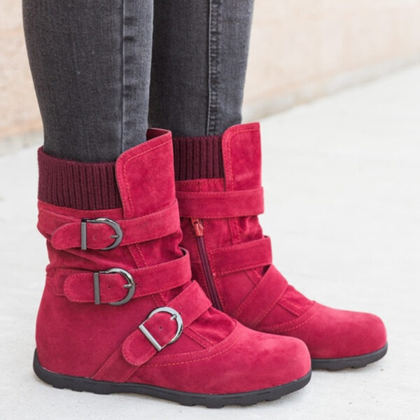 Casual Winter Boots Strap Buckle Shoes - Image 9