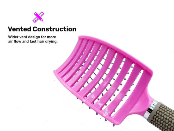 Hair Scalp Massage Brush Anti Static Curved Vented Styling Detangling Brushes Hair Scalp Massage Comb Hairbrush Bristle Nylon Women Wet Curly Detangle Hair Brush For Salon Hairdressing Styling Tools - Image 3