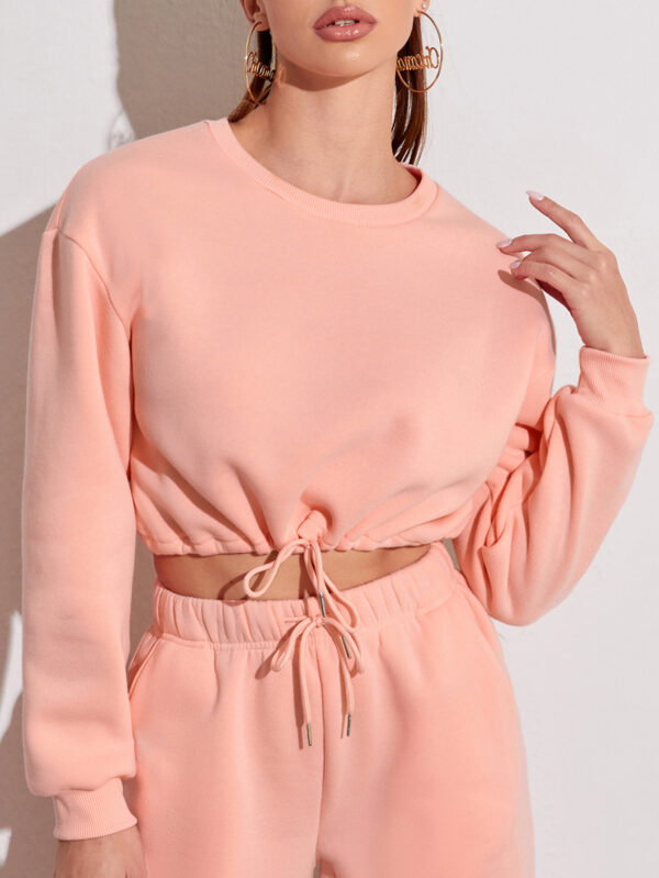 Women's Fashionable Casual Round Neck Waist Sweater - Image 8