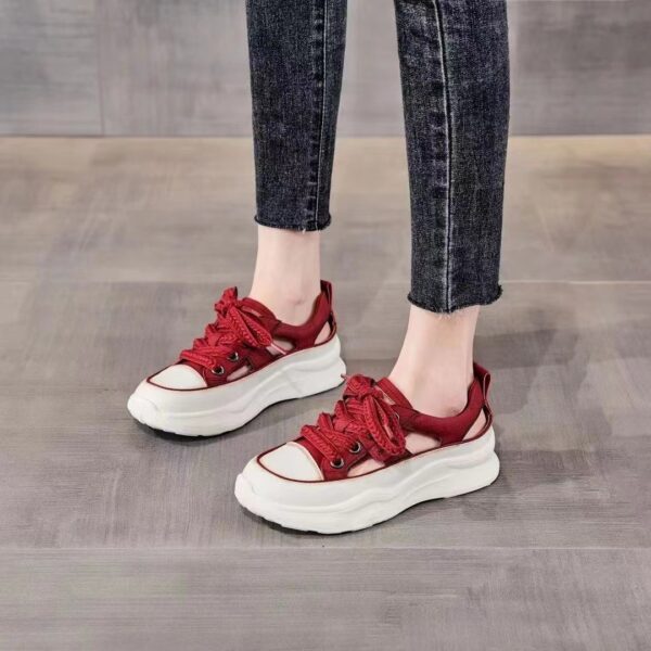 Women's Fashion Casual Platform Hollow Out Tied Sandals - Image 2