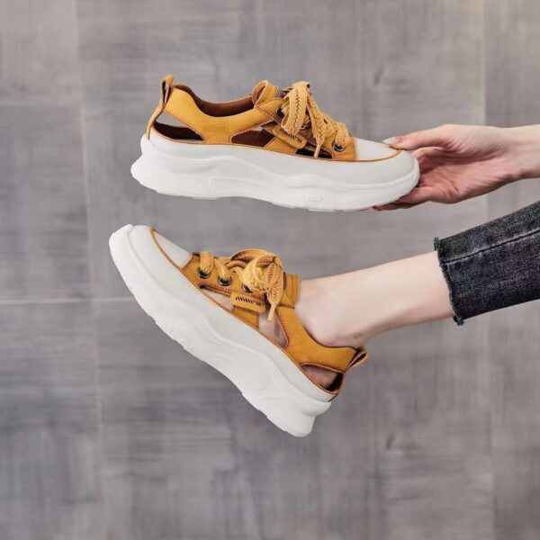 Women's Fashion Casual Platform Hollow Out Tied Sandals - Image 4