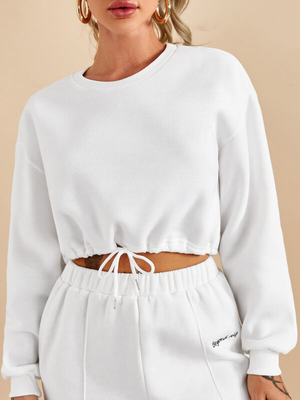 Women's Fashionable Casual Round Neck Waist Sweater - Image 3